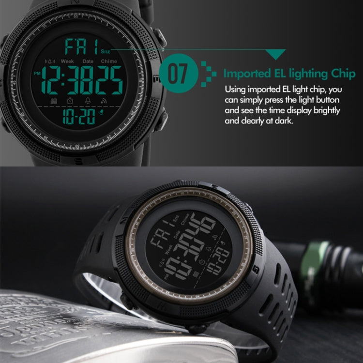 SKMEI 1251 Men Fashionable Outdoor 50m Waterproof Sports Digital Watch with PU Watchband(Black) - Sport Watches by SKMEI | Online Shopping UK | buy2fix