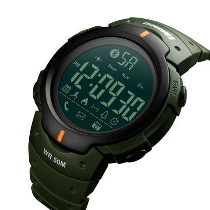 SKMEI 1301 Multifunction 50m Waterproof Sports Bluetooth Smart Watch, Compatible with Android & iOS System(Army Green) - Sport Watches by SKMEI | Online Shopping UK | buy2fix