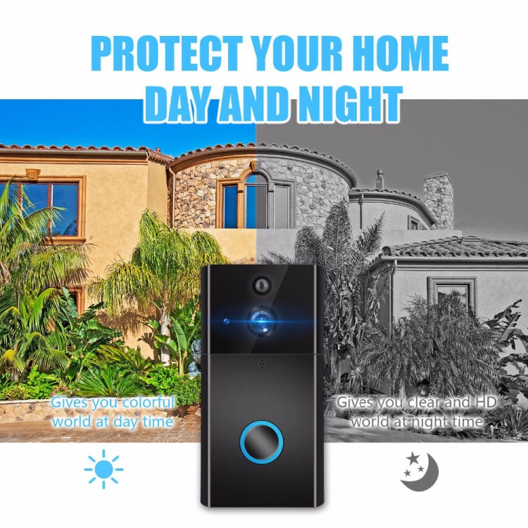 VESAFE HD 720P Security Camera Smart WiFi Video Doorbell Intercom, Support TF Card & Infrared Night Vision & Motion Detection App for IOS and Android(Black) - Security by buy2fix | Online Shopping UK | buy2fix