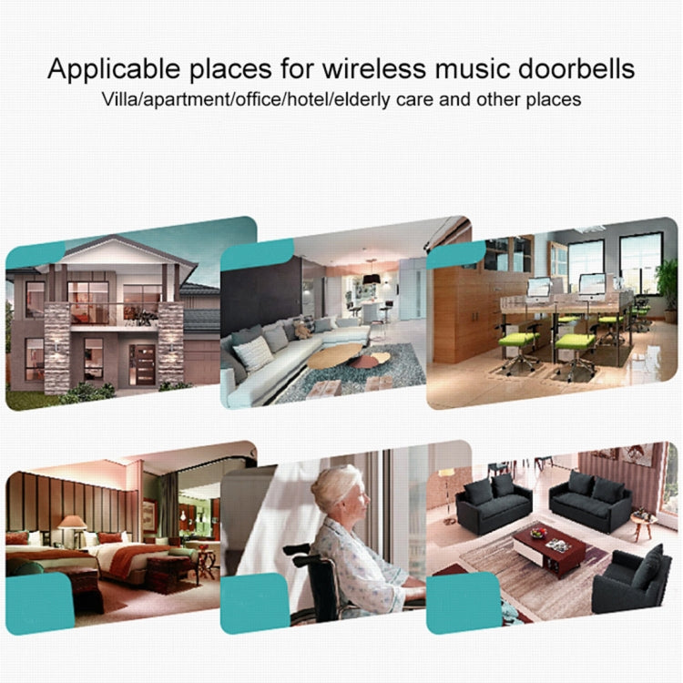 VOYE V006B Home Music Remote Control Wireless Doorbell with 38 Polyphony Sounds (White) - Wireless Doorbell by VOYE | Online Shopping UK | buy2fix