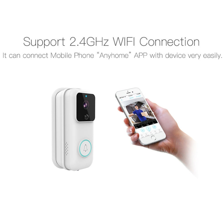 Anytek B60 720P Smart WiFi Video Visual Doorbell, Support APP Remote & PIR Detection & TF Card(White) - Security by Anytek | Online Shopping UK | buy2fix