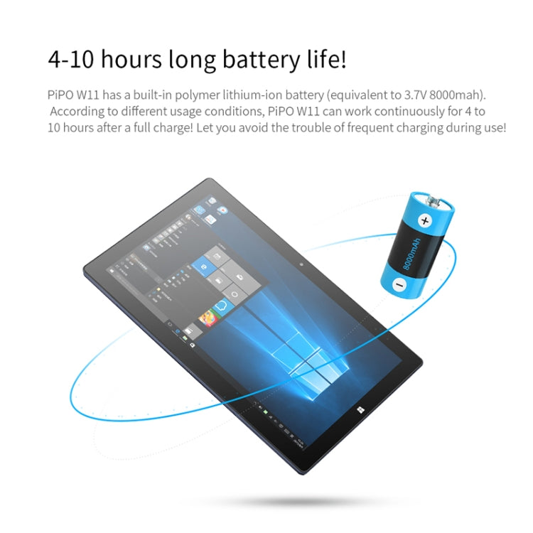 PiPO W11 2 in 1 Tablet PC, 11.6 inch, 8GB+128GB+512GB SSD, Windows 10, Intel Gemini Lake N4120 Quad Core Up to 2.6GHz, with Stylus Pen Not Included Keyboard, Support Dual Band WiFi & Bluetooth & Micro SD Card - PiPO by PiPo | Online Shopping UK | buy2fix