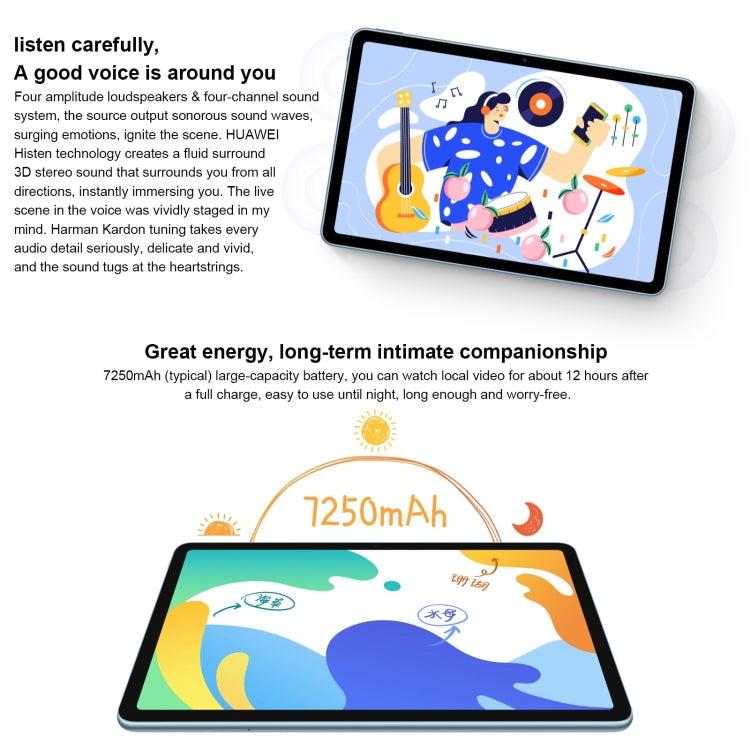 Huawei MatePad 10.4 BAH4-W09 WiFi, 10.4 inch, 6GB+128GB, HarmonyOS 2 HUAWEI Kirin 710A Octa Core up to 2.0GHz, Support Dual WiFi, OTG, Not Support Google Play (Blue) - Huawei by Huawei | Online Shopping UK | buy2fix
