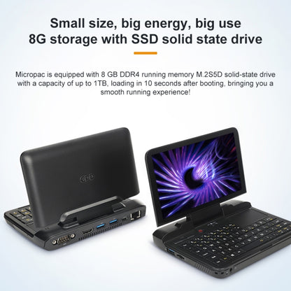 GPD MicroPC Mini Gaming Laptop, 6.0 inch, 8GB+256GB, Windows 10 Intel Celeron N4120 Quad Core, Support Dual Band WiFi & Bluetooth & TF Card, UK Plug(Black) - Others by GPD | Online Shopping UK | buy2fix