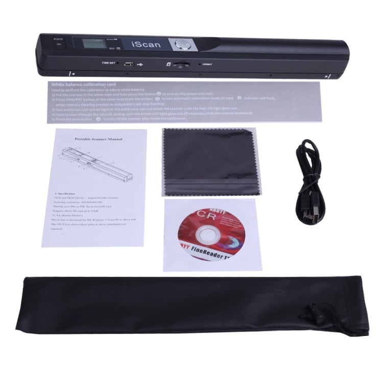 iScan01 Mobile Document Handheld Scanner with LED Display, A4 Contact Image Sensor(Black) - Consumer Electronics by buy2fix | Online Shopping UK | buy2fix