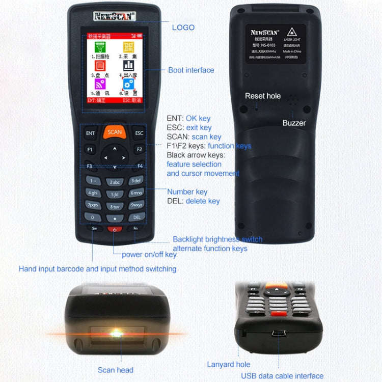 NEWSCAN NS8103H One-dimensional Red Light High Speed Wireless Barcode Scanner Collector - Consumer Electronics by NEWSCAN | Online Shopping UK | buy2fix