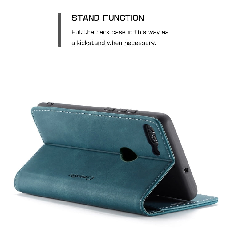 CaseMe Multifunctional Retro Frosted Horizontal Flip Leather Case for Huawei P Smart / Enjoy 7S /  Honor 9 Lite, with Card Slots & Holder & Wallet(Blue) - Honor Cases by CaseMe | Online Shopping UK | buy2fix