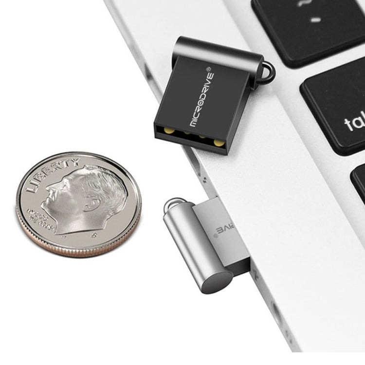 MicroDrive 16GB USB 2.0 Metal Mini USB Flash Drives U Disk (Black) - USB Flash Drives by MicroDrive | Online Shopping UK | buy2fix