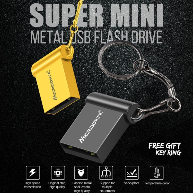 MiCRODATA 4GB USB 2.0 Computer and Car Two-use Mini Metal U Disk(Silver Grey) - USB Flash Drives by MiCRODATA | Online Shopping UK | buy2fix