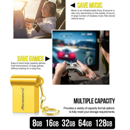 MiCRODATA 64GB USB 2.0 Computer Car Two-use Mini U Disk (Gold) - USB Flash Drives by MiCRODATA | Online Shopping UK | buy2fix