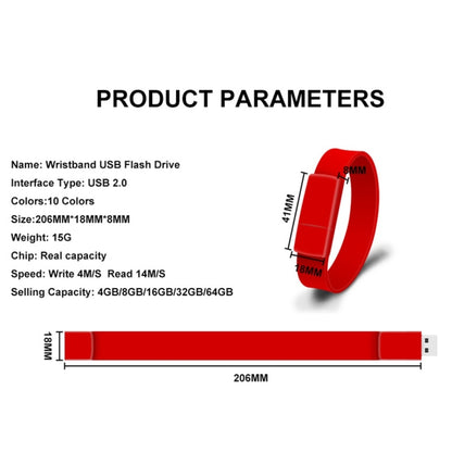MicroDrive 4GB USB 2.0 Fashion Bracelet Wristband U Disk (Black) - Computer & Networking by MicroDrive | Online Shopping UK | buy2fix