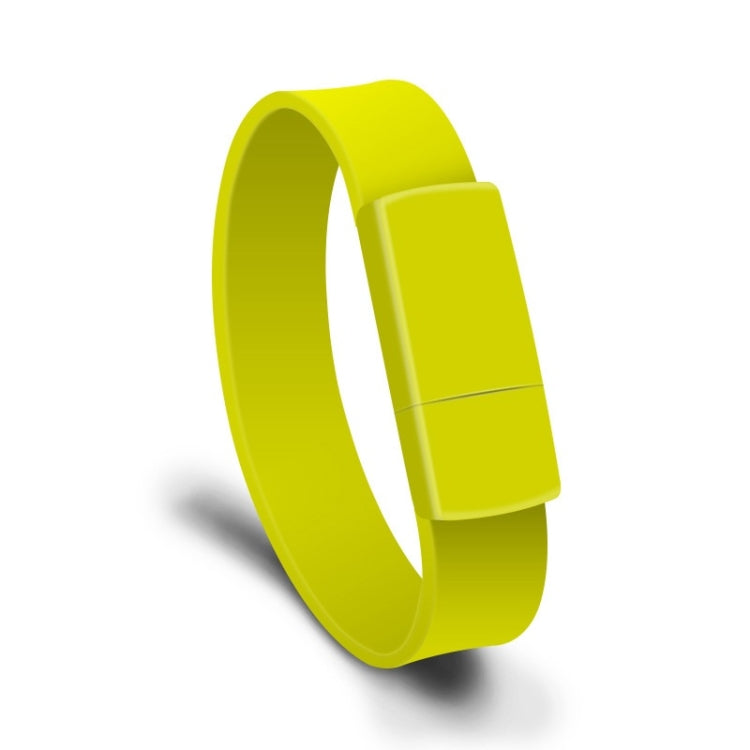 MicroDrive 16GB USB 2.0 Fashion Bracelet Wristband U Disk (Yellow) - USB Flash Drives by MicroDrive | Online Shopping UK | buy2fix